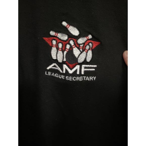 Vintage Polo Shirt Mens Size 2XL Black AMF League Secretary Polo. AMF TAG. - Picture 2 of 11